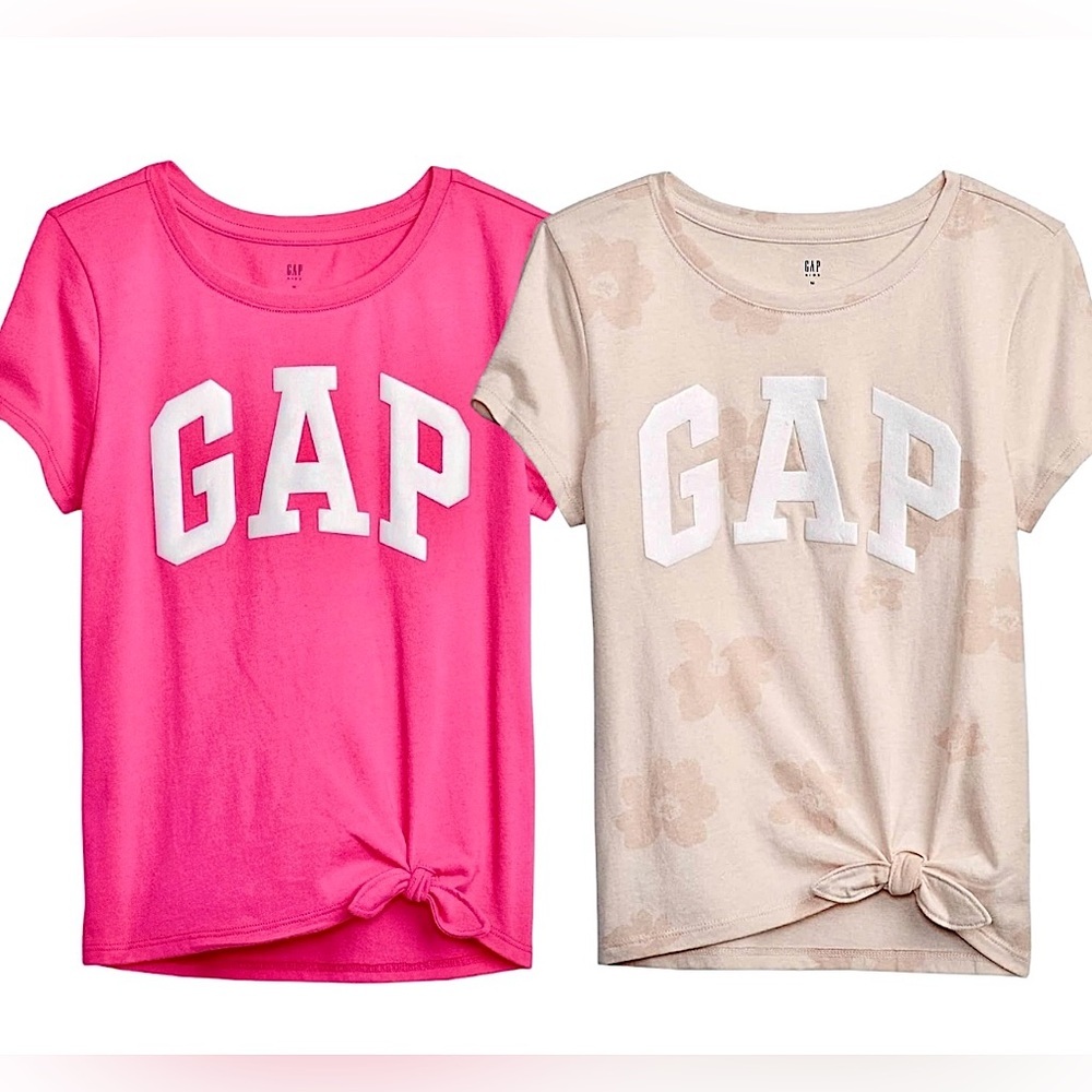 Girls GAP Kids Logo Short Sleeve Tshirt Bundle Size Medium 8 Tee Lot of 2